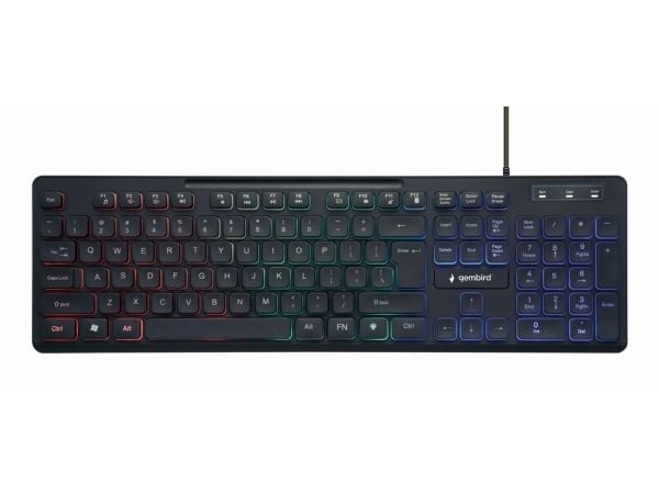 Gembird KB-UML-02 - Tangentbord - bakgrundsbelyst - USB - amerikansk - svart