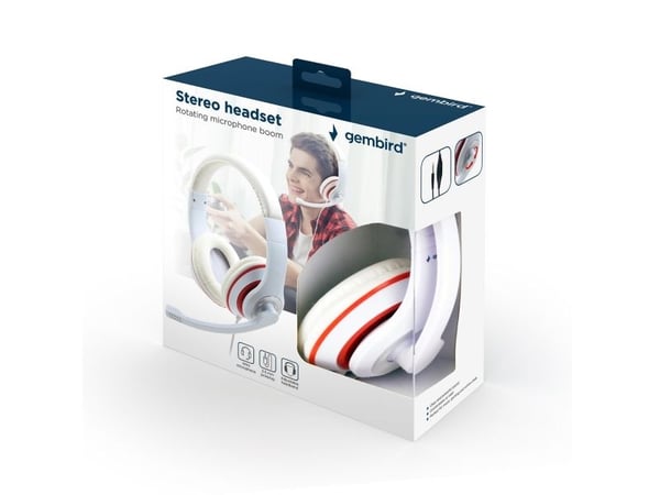 HEADSET STEREO WHITE MHS-03-WTRD GEMBIRD