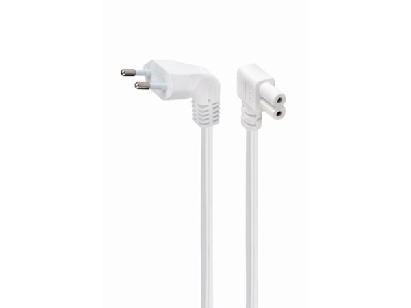 Cablexpert - Strömkabel - Eurokontakt (hane) vinklad till power IEC 60320 C7 vinklad - 10 A - 2.5 m - formpressad - vit