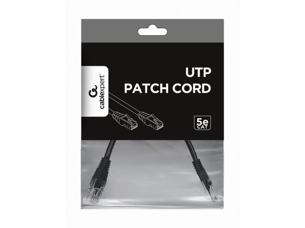 Gembird Patch Cord Cat.5e UTP 0.25m, 0,25 m, Cat5e, U/UTP (UTP), RJ-45, RJ-45, Sort