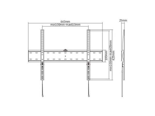 Gembird WM-70F-01 - Monteringssats (väggfäste) - fixerad - för platt panel - 40 kg - stål - svart av fin textur - skärmstorlek: 37"-70"