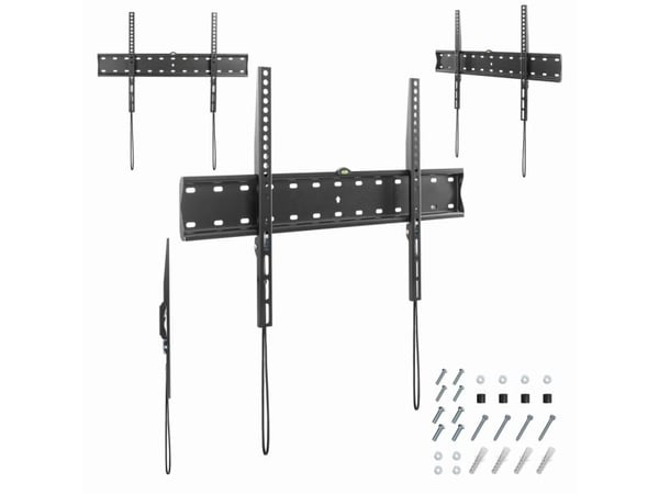 Gembird WM-70F-01 - Monteringssats (väggfäste) - fixerad - för platt panel - 40 kg - stål - svart av fin textur - skärmstorlek: 37"-70"