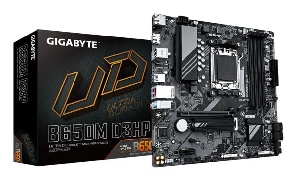 Gigabyte B650M D3HP - 1.0 - moderkort - micro ATX - Socket AM5 - AMD B650 Chipuppsättning - USB 3.2 Gen 1, USB-C 3.2 Gen 1 - 2.5 Gigabit LAN - inby...