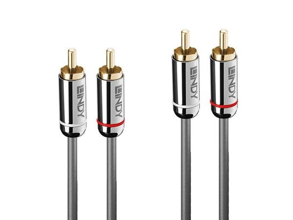 Lindy 35349, 2 x RCA, hankontakt, 2 x RCA, hankontakt, 10 m, antracit