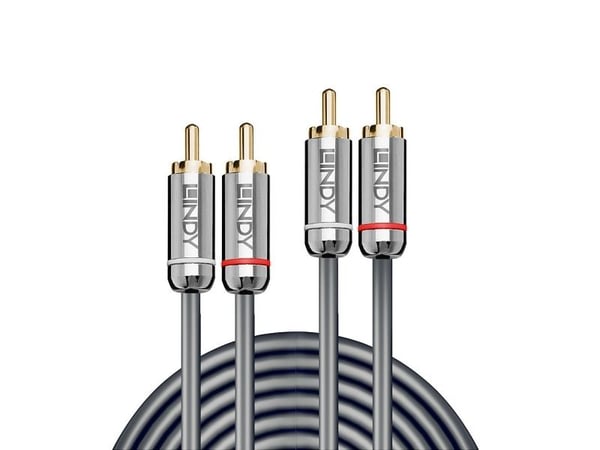 Lindy 35349, 2 x RCA, hankontakt, 2 x RCA, hankontakt, 10 m, antracit