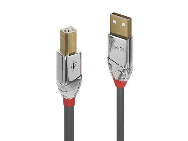 Lindy 36643, 3 m, USB A, USB B, USB 2.0, 0,48 Gbit/s, harmaa