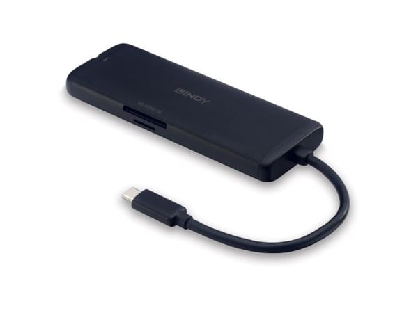 Lindy 43358, Koblet med ledninger (ikke trådløs), USB 3.2 Gen 1 (3.1 Gen 1) Type-C, 100 W, 1.4/2.3, 10,1000 Mbit/s, Svart