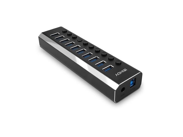 Lindy 43370, USB 3.2 Gen 1 (3.1 Gen 1) Type-B, USB 3.2 Gen 1 (3.1 Gen 1) Type-A, 5000 Mbit/s, musta, akryylinitriilibutadieenistyreeni, alumiini, 1 m
