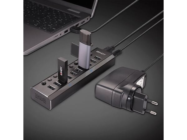 Lindy 43370, USB 3.2 Gen 1 (3.1 Gen 1) Type-B, USB 3.2 Gen 1 (3.1 Gen 1) Type-A, 5000 Mbit/s, musta, akryylinitriilibutadieenistyreeni, alumiini, 1 m