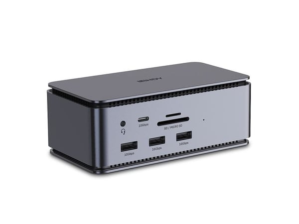Lindy 43372, Dokking, USB4, 100 W, 3,5 mm, 1000 Mbit/s, Antrasitt