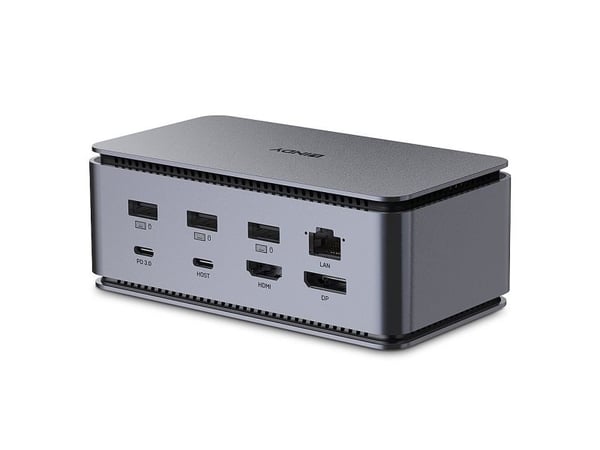 Lindy 43372, Dokking, USB4, 100 W, 3,5 mm, 1000 Mbit/s, Antrasitt