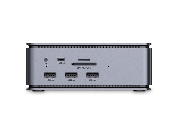 Lindy 43372, Dokking, USB4, 100 W, 3,5 mm, 1000 Mbit/s, Antrasitt