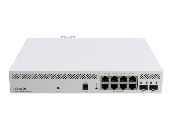 MikroTik CSS610-8P-2S+IN - Kytkin - smart - 8 x 10/100/1000 + 2 x 10 Gigabit SFP+ - pöytäkone, telineeseen asennettava - PoE+ (140 W)