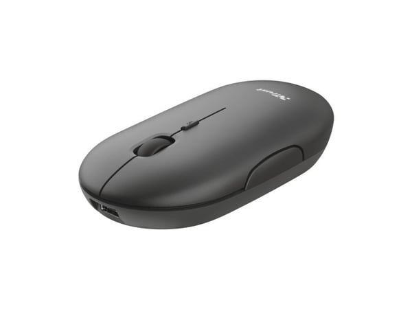 Trust Puck, Molempikätinen, Optinen, RF Wireless + Bluetooth, 1600 DPI, Musta