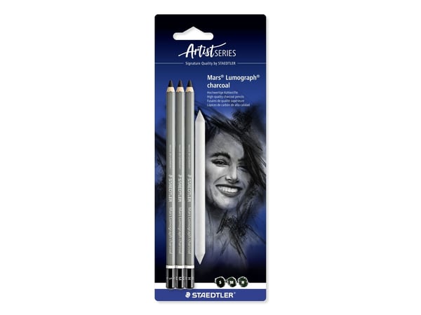 Staedtler Mars Lumograph charcoal, Svart, 4 styck