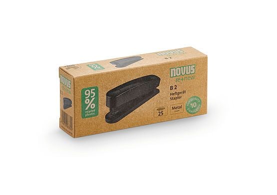 Novus B 2, 25 ark, Svart, 24/6 SUPER, Metall, 6,5 cm, Parallel