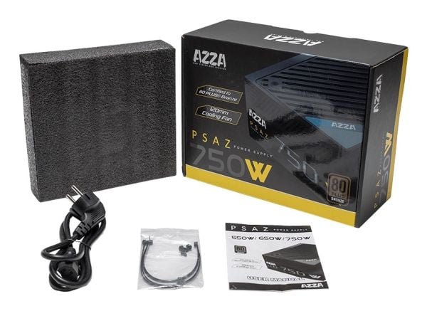 AZZA PSAZ - Virtalähde (sisäinen) - ATX12V / EPS12V - 80 PLUS Bronze - AC 100-240/200-240 V - 750 Watt