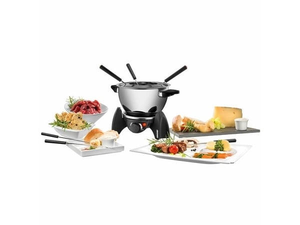 UNOLD FONDUE SET - Fonduegryta - 500 W - svart / rostfritt stål