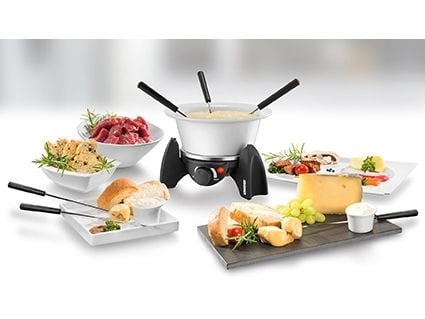 UNOLD FONDUE SET - Fonduegryta - 500 W - svart / rostfritt stål