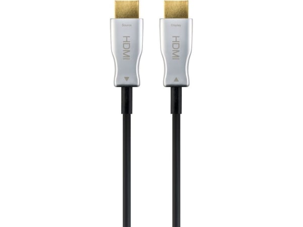 Goobay 65570, 50 m, HDMI Type A (Standard), HDMI Type A (Standard), 3D, 18 Gbit/s, Sort, Sølv