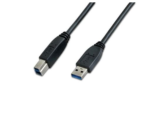 Wirewin USB 3.0 A-B MM 3.0 SW, 3 m, USB A, USB B, USB 3.2 Gen 1 (3.1 Gen 1), Hane/Hane, Svart