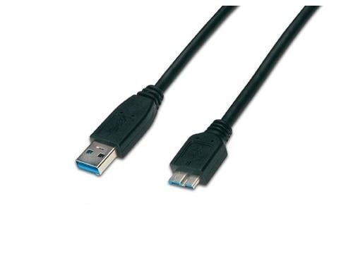 USB 3.0-kabel, A-kontakt/mikro B-kontakt, svart