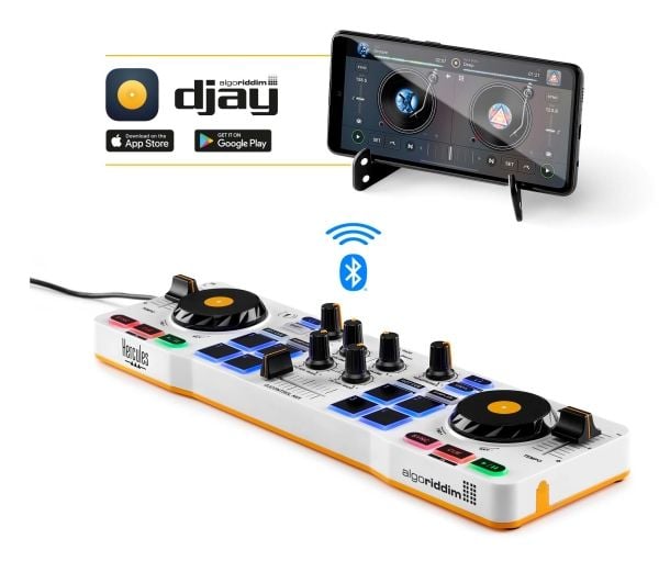 Hercules DJControl Control MIX Bluetooth Pour Smartphone et tablettes ( Andoid e, USB Type-A, 340 mm, 100 mm, 49 mm, 500 g, USB