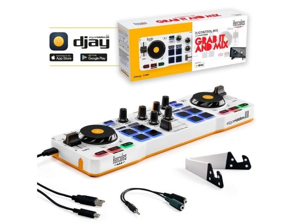 Hercules DJControl Control MIX Bluetooth Pour Smartphone et tablettes ( Andoid e, USB Type-A, 340 mm, 100 mm, 49 mm, 500 g, USB