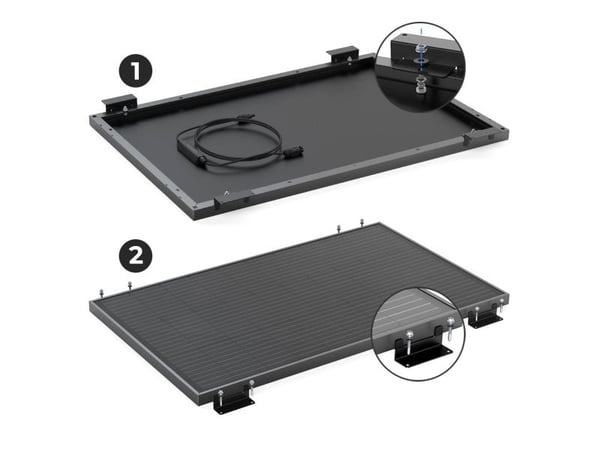 EcoFlow AKIT-MS331, Monteringsbeslag för solpaneler, Gjuten aluminium, Svart, EcoFlow, EcoFlow 100 W/400 W