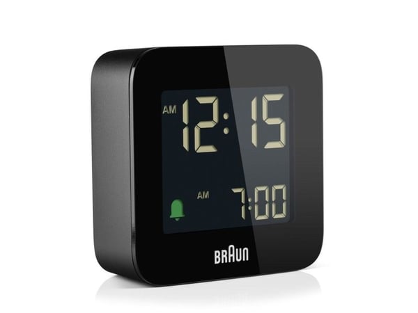 Braun BC08, Digital vekkerklokke, firkant, Svart, 12/24h, LCD, Batteri