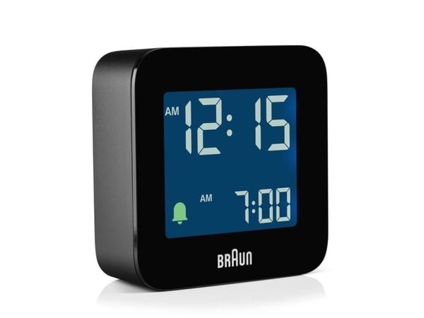 Braun BC08, Digital vekkerklokke, firkant, Svart, 12/24h, LCD, Batteri