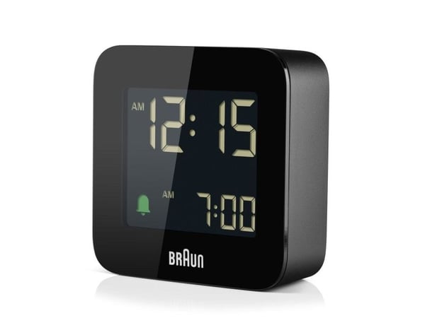 Braun BC08, Digital vekkerklokke, firkant, Svart, 12/24h, LCD, Batteri