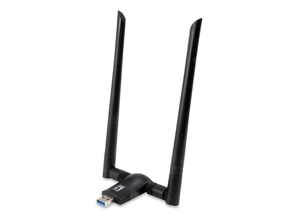 LevelOne WUA-1810E, Trådlös, USB, WLAN, Wi-Fi 5 (802.11ac), 867 Mbit/s, Svart