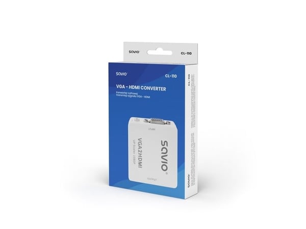Savio CL-110 Omvandlare/Adapter VGA-> HDMIFull HD/1080p 60Hz, VGA, HDMI