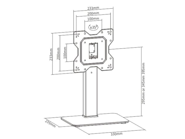 Techly ICA-LCD 323S, Vapaasti seisova, 40 kg, 58,4 cm (23"), 109,2 cm (43"), 200 x 200 mm, Musta