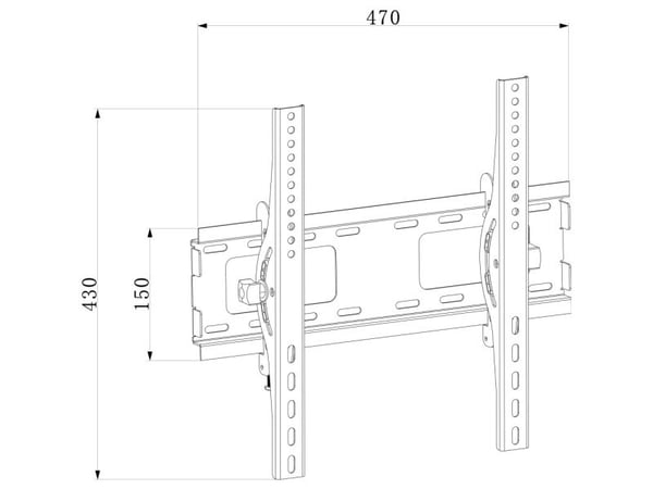 TECHly - Monteringssats (väggfäste) - lutningsbar - för flat panel / LCD display - svart - skärmstorlek: 23"-55"