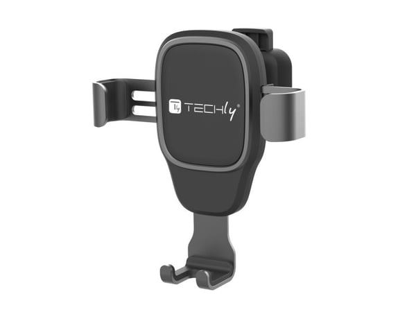 TECHly - Bilholder for mobiltelefon - universal, with gravity system - from 2.5" to 3.6" wide - svart