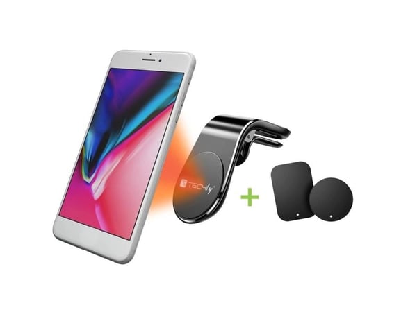 TECHly - Magnethållare för mobiltelefon - from 3.5" to 6.5" - svart