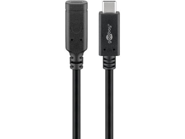 Goobay 61038, 1 m, USB C, USB C, USB 3.2 Gen 2 (3.1 Gen 2), 10 Gbit/s, Svart
