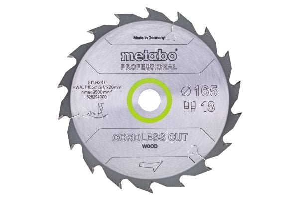 Metabo 628294000, 16,5 cm, 2 cm, 1,1 mm, 1,6 mm, 20°, 1 styck