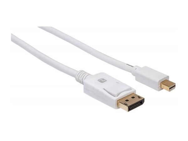 TECHly - DisplayPort-kabel - Mini DisplayPort (hann) til DisplayPort (hann) - 2 m - 4 Kx2K60 Hz-støtte - hvit