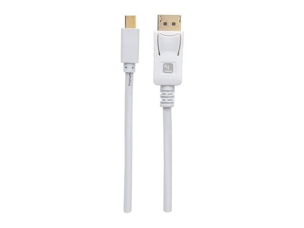TECHly - DisplayPort-kabel - Mini DisplayPort (hann) til DisplayPort (hann) - 2 m - 4 Kx2K60 Hz-støtte - hvit