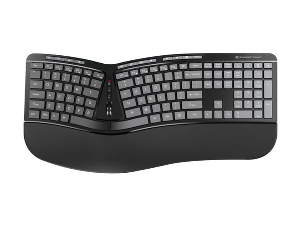 Conceptronic ORAZIO02US ERGO - Tastatur- og mussett - trådløs - 2.4 GHz - QWERTY - US International - svart