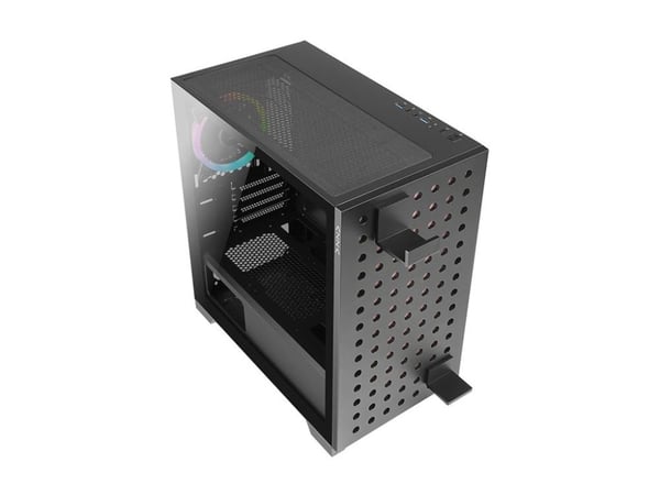 Azza Elise, Tower, PC, Musta, ITX, mikro ATX, Terästä, Karkaistu lasi, Multi