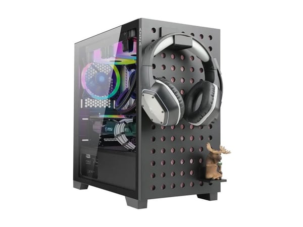 Azza Elise, Tower, PC, Musta, ITX, mikro ATX, Terästä, Karkaistu lasi, Multi
