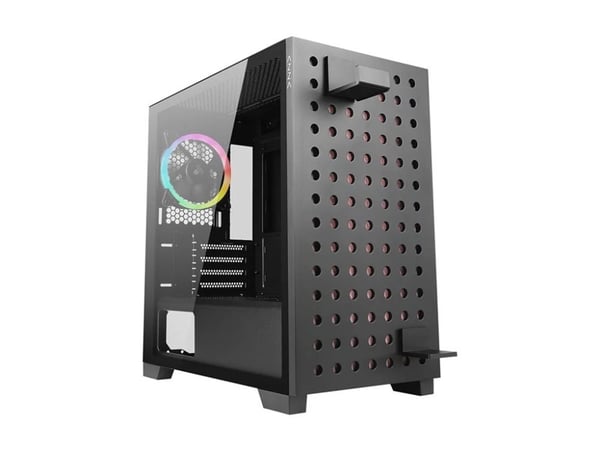 Azza Elise, Tower, PC, Musta, ITX, mikro ATX, Terästä, Karkaistu lasi, Multi