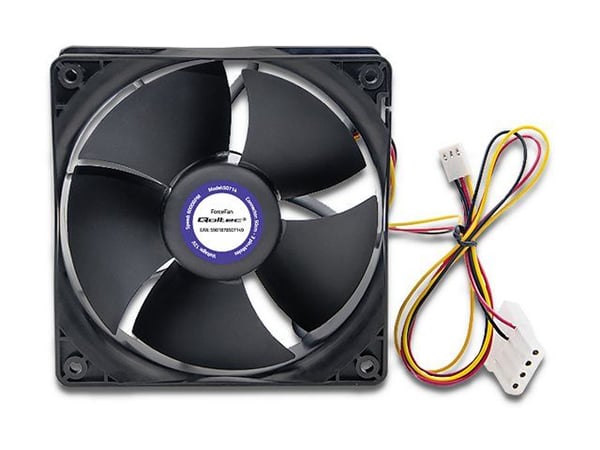 Qoltec ForceFan - Insats med fläkt - 6000 RPM, 12 V - 120 mm - svart