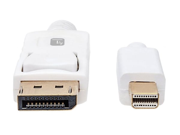TECHly - DisplayPort-kabel - Mini DisplayPort (hann) til DisplayPort (hann) - 2 m - 4 Kx2K60 Hz-støtte - hvit