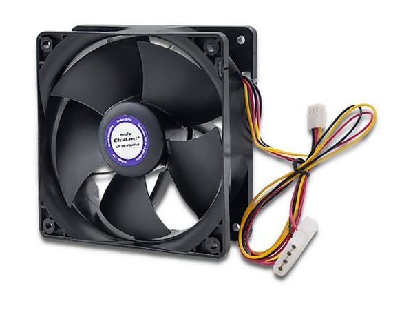 Qoltec ForceFan - Insats med fläkt - 6000 RPM, 12 V - 120 mm - svart