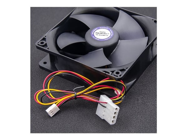 Qoltec ForceFan - Insats med fläkt - 6000 RPM, 12 V - 120 mm - svart